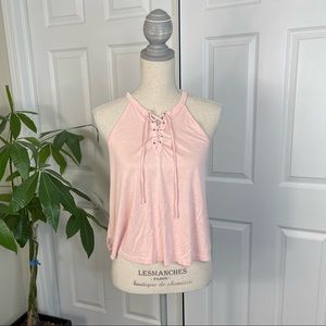 FOREVER 21, Laced Pink Tank Top - Size M